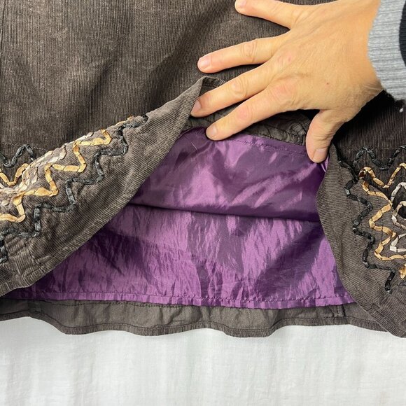 Boden Corduroy A-line Midi Skirt Womens 4 Cottage Prairie Modest Academia Indie - Picture 4 of 11